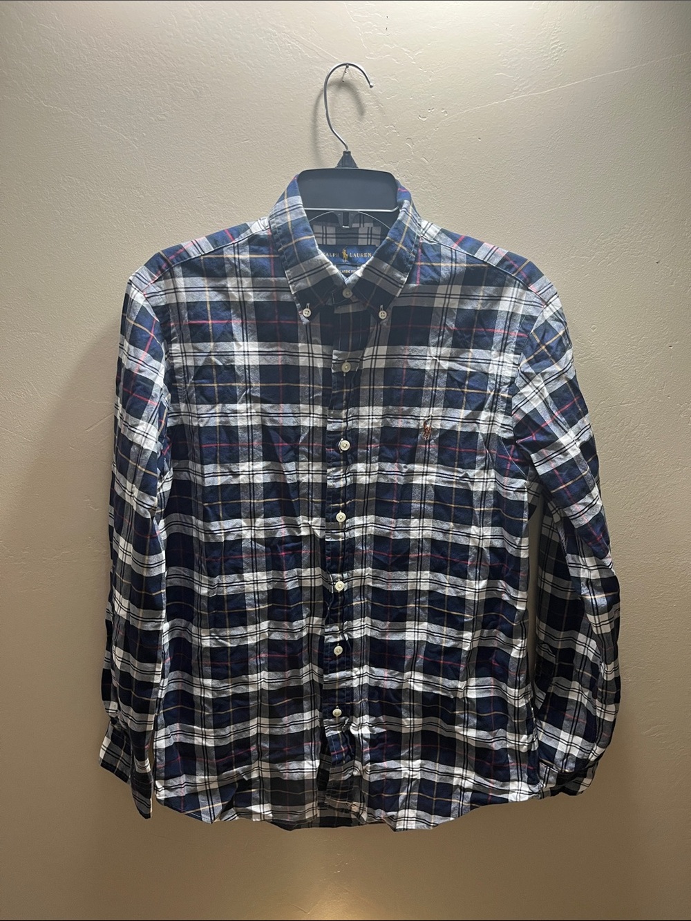 Polo by Ralph Lauren Navy, White & Red Plaid Button-Down Shirt